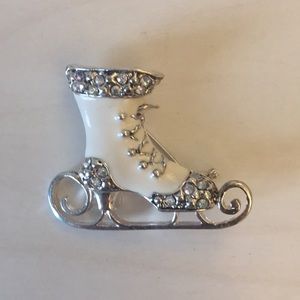 Ice Skate Brooch